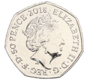 50 пенсов 2018 года Великобритания «150 лет со дня рождения Беатрис Поттер — Флопси Банни» — Фото №2