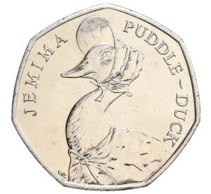 50 пенсов 2016 года Великобритания «150 лет со дня рождения Беатрис Поттер — Клара Кряквуд» — Фото №1