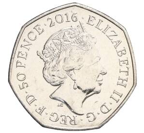 50 пенсов 2016 года Великобритания «150 лет со дня рождения Беатрис Поттер — Клара Кряквуд» — Фото №2