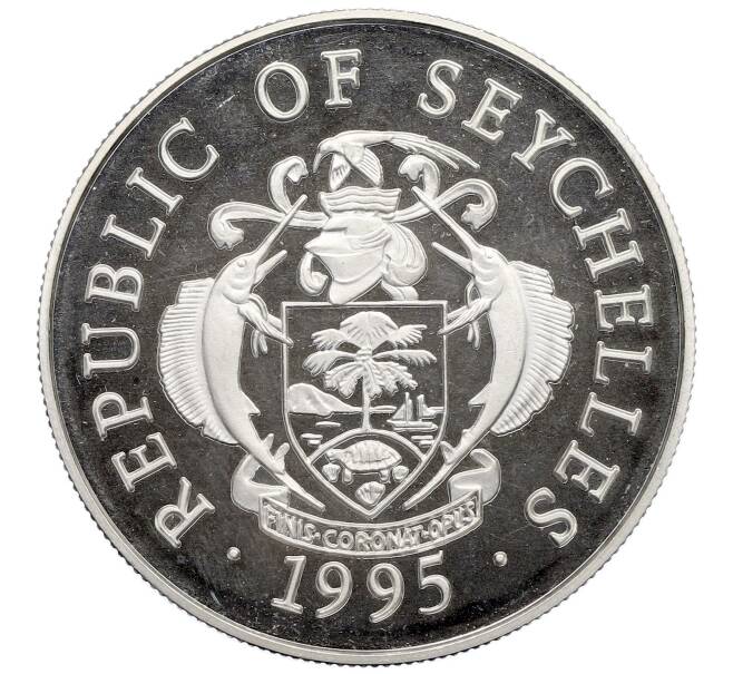 Монета 25 рупий 1995 года Сейшелы «XXVI летние Олимпийские игры в Атланте 1996 — Парусный спорт» (Артикул: M2-89814) — Фото №2