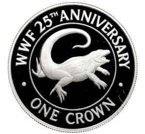 1 крона 1988 года Теркс и Кайкос «25 лет Фонду дикой природы» — Фото №1