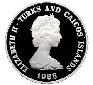 1 крона 1988 года Теркс и Кайкос «25 лет Фонду дикой природы» — Фото №2