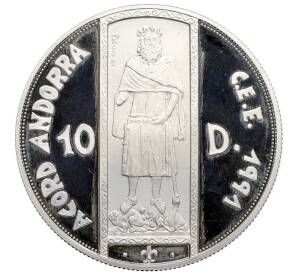 10 динеров 1994 года Андорра «ЭКЮ — таможенный союз» — Фото №1