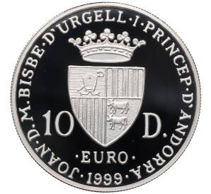 10 евро 1999 года Андорра «50 лет Европейскому совету» — Фото №2