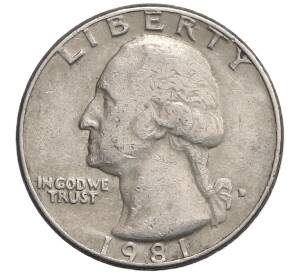 1/4 доллара (25 центов) 1981 года D США — Фото №1