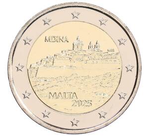 2 евро 2025 года Мальта «Мальтийские стены — Мдина» — Фото №1