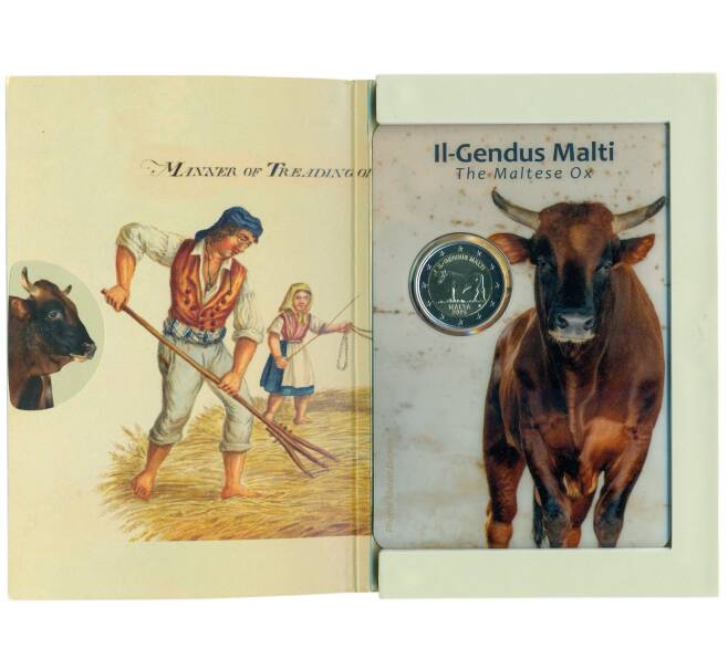 Монета 2 евро 2025 года Мальта «Мальтийский бык» (в буклете) (Артикул: M2-89865)
