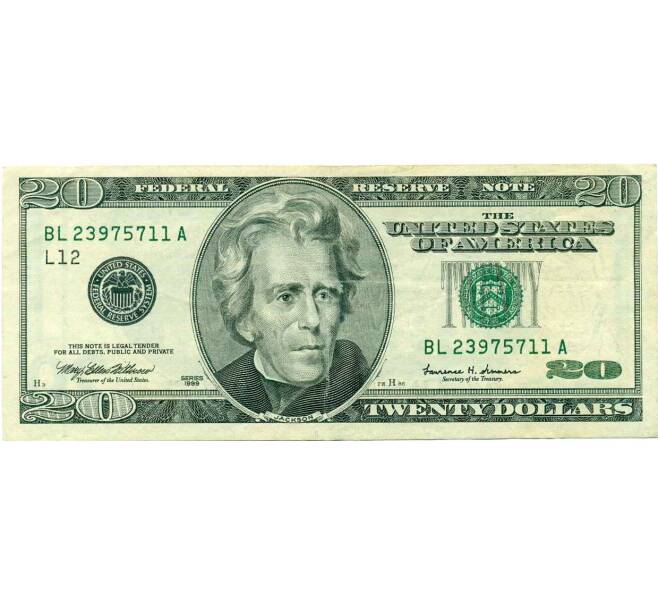 Банкнота 20 долларов 1999 года США (Артикул: K10-0369) — Фото №1