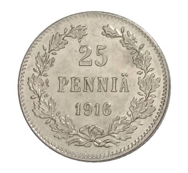Монета 25 пенни 1916 года S Русская Финляндия (Артикул M1-31498)