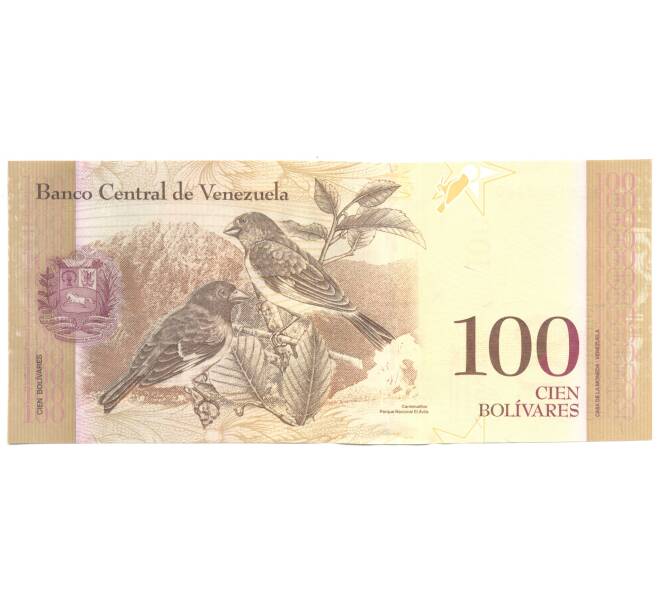 Банкнота 100 боливар 2015 года Венесуэла (Артикул B2-4528)