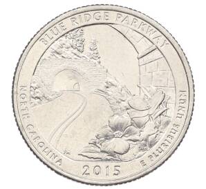 1/4 доллара (25 центов) 2015 года D США «Национальные парки — №28 Национальная автомагистраль Блу-Ридж» — Фото №1