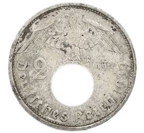 2 рейхсмарки 1939 года F Германия — Фото №1