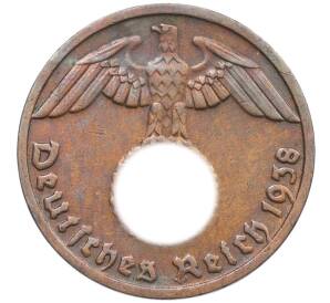 1 рейхспфенниг 1938 года D Германия — Фото №1