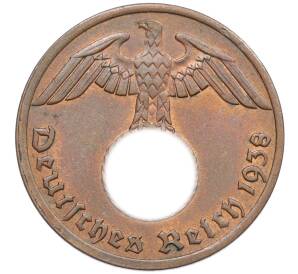 1 рейхспфенниг 1938 года А Германия — Фото №1