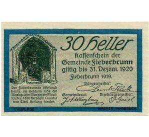 30 геллеров 1919 года Австрия — Коммуна Фибербрунн (Нотгельд) — Фото №1