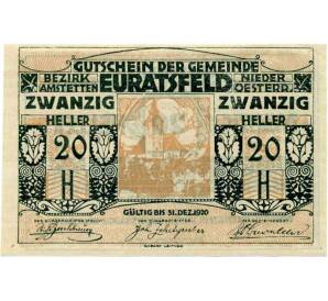 20 геллеров 1920 года Австрия — Коммуна Ойратсфельд (Нотгельд) — Фото №1