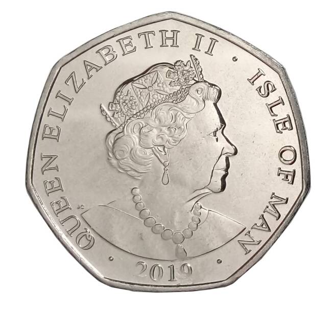 Монета 50 пенсов 2019 года Остров Мэн «Питер Пэн — Тинкербелл» (Артикул M2-32589)