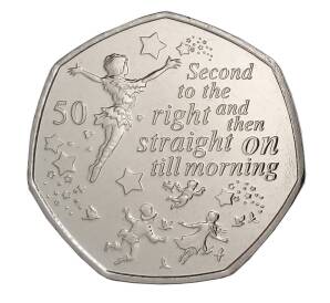 50 пенсов 2019 года Остров Мэн «Питер Пэн — Летающие дети» — Фото №1