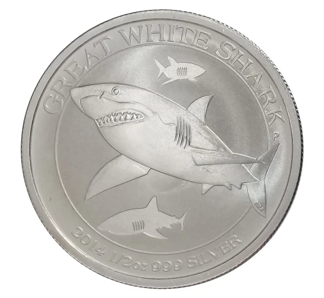 Монета 50 центов 2014 года Австралия — Белая акула (Артикул M2-32595)
