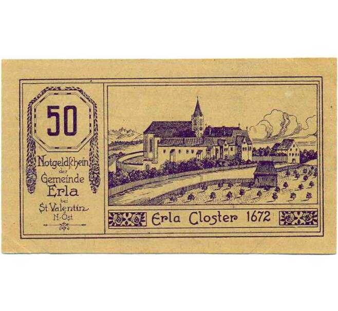 Банкнота 50 геллеров 1920 года Австрия — Коммуна Эрла (Нотгельд) (Артикул: B2-13701) — Фото №1