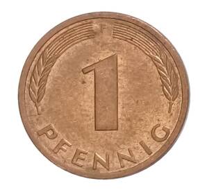 1 пфенниг 1980 года F Германия — Фото №2