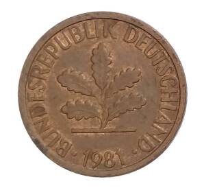 1 пфенниг 1981 года G Германия — Фото №1