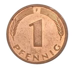 1 пфенниг 1991 года F Германия — Фото №2