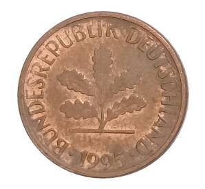 1 пфенниг 1995 года F Германия — Фото №1