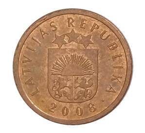 1 сантим 2008 года Латвия — Фото №1