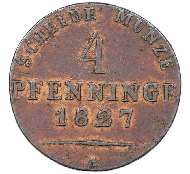 Монета 4 пфеннига 1827 года Пруссия (Артикул: K27-87027) — Фото №1