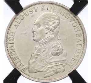 1 талер 1821 года Саксония — в слабе RNGA (AU Details) — Фото №1