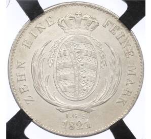 1 талер 1821 года Саксония — в слабе RNGA (AU Details) — Фото №2