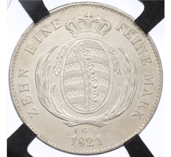 Монета 1 талер 1821 года Саксония — в слабе RNGA (AU Details) (Артикул: K27-87042) — Фото №2