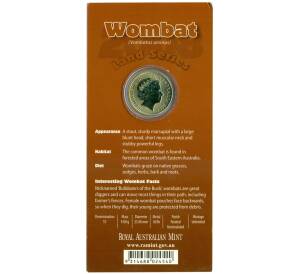 1 доллар 2008 года Австралия «Животные — Вомбат» (в блистере) — Фото №2