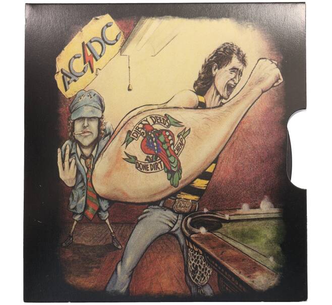 Монета 20 центов 2021 года Австралия «45 лет группе AC/DC — альбом Dirty Deeds Done Dirt Cheap» (Артикул: M2-89967)