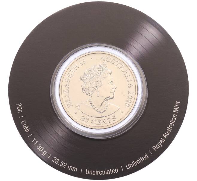 Монета 20 центов 2020 года Австралия «45 лет группе AC/DC — альбом Back in Black» (Артикул: M2-89968) — Фото №2