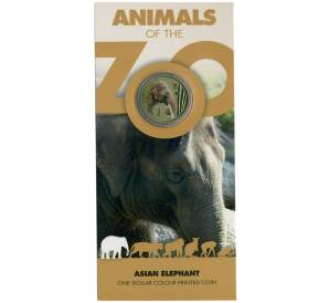 1 доллар 2012 года Австралия «Животные в зоопарке — Азиатский слон» — Фото №1