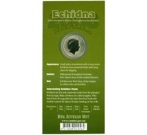 1 доллар 2008 года Австралия «Животные — Австралийская ехидна» — Фото №2