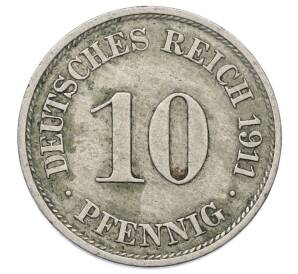 10 пфеннигов 1911 года J Германия — Фото №1