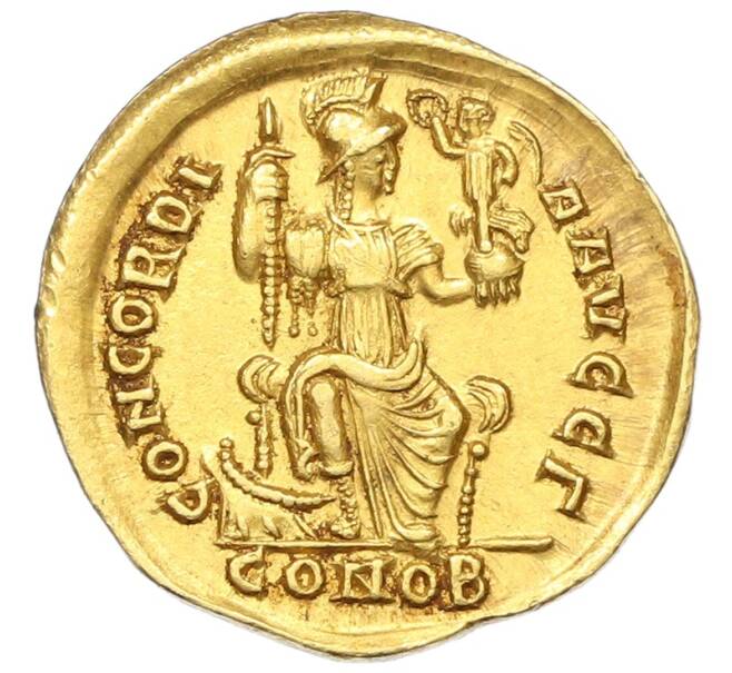 Монета Солид 397-402 года Восточная Римская Империя — Аркадий (Артикул: K10-0543) — Фото №2