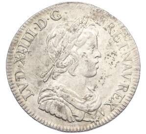 1/4 экю 1644 года А Франция — Фото №1