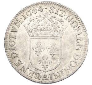 1/4 экю 1644 года А Франция — Фото №2