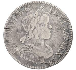 1/4 экю 1644 года А Франция — Фото №1