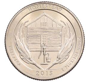 1/4 доллара (25 центов) 2015 года P США «Национальные парки — №26 Национальный монумент Гомстед» — Фото №1