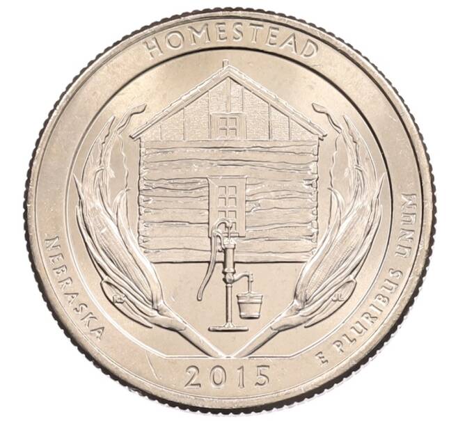 Монета 1/4 доллара (25 центов) 2015 года P США «Национальные парки — №26 Национальный монумент Гомстед» (Артикул: M2-0909) — Фото №1