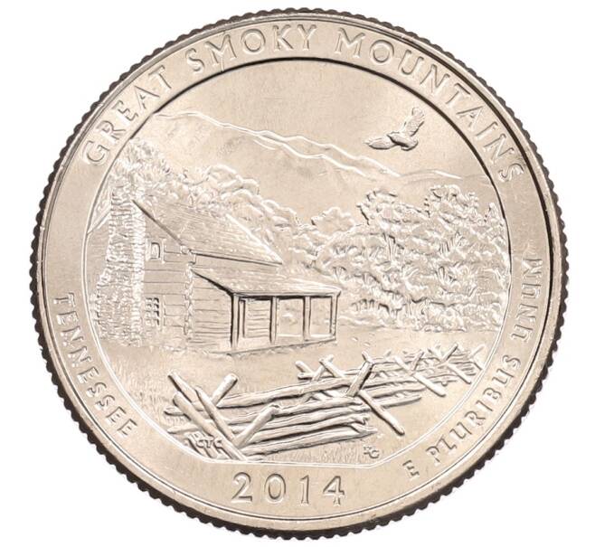Монета 1/4 доллара (25 центов) 2014 года D США «Национальные парки — №21 Национальный парк Грейт-Смоки-Маунтинс» (Артикул: M2-0874) — Фото №1
