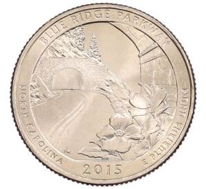 1/4 доллара (25 центов) 2015 года P США «Национальные парки — №28 Национальная автомагистраль Блу-Ридж» — Фото №1