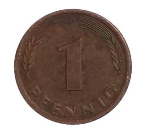 1 пфенниг 1978 года D Германия — Фото №2