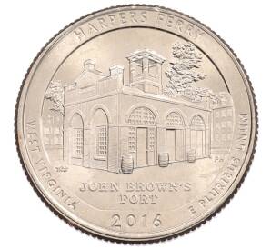 1/4 доллара (25 центов) 2016 года P США «Национальные парки — №33 Харперс Ферри» — Фото №1
