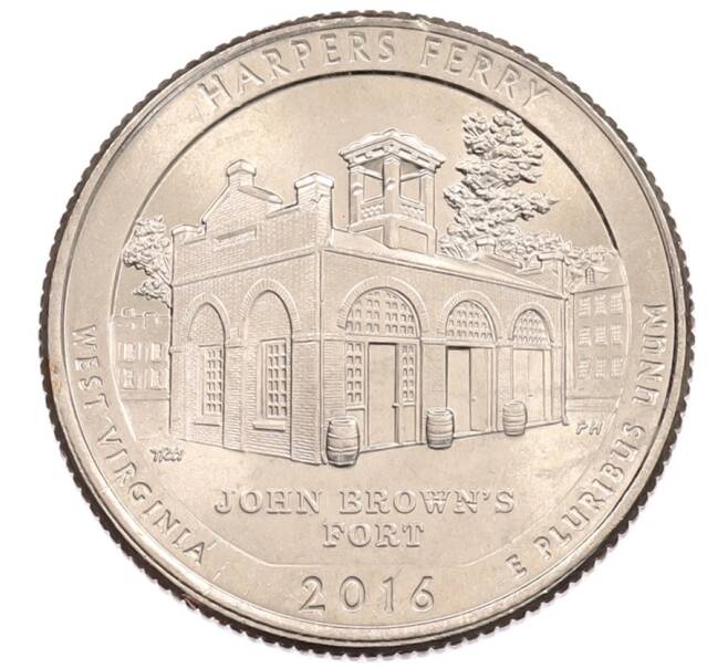 Монета 1/4 доллара (25 центов) 2016 года P США «Национальные парки — №33 Харперс Ферри» (Артикул: M2-3336) — Фото №1